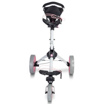 Big Max IQ+ 3 Wheel Golf Push Trolley - White/Pink - thumbnail image 4