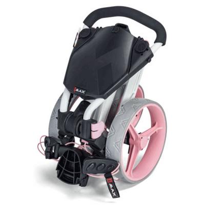 Big Max IQ+ 3 Wheel Golf Push Trolley - White/Pink - thumbnail image 5