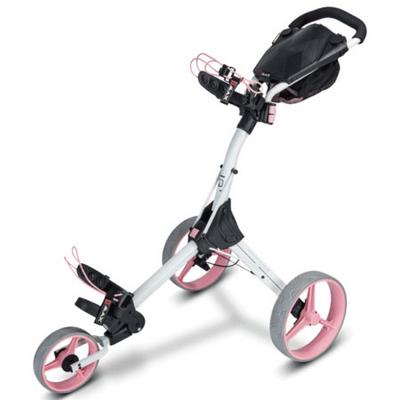 Big Max IQ+ 3 Wheel Golf Push Trolley - White/Pink - thumbnail image 1