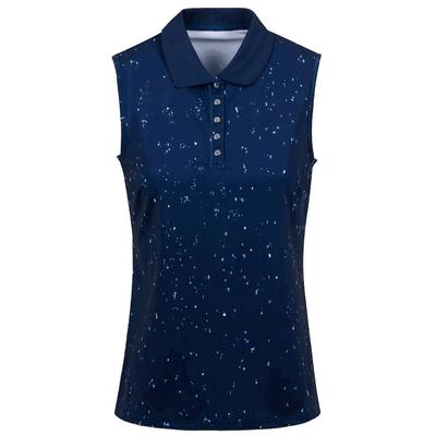 Rohnisch Direction Sleeveless Golf Polo Shirt - Navy