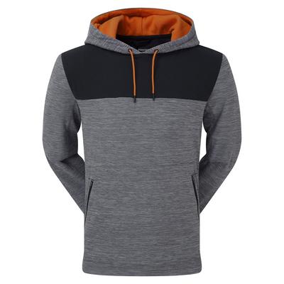 FootJoy Thermal Golf Hoodie Sweater - Charcoal Spacedye/Black/Orange - thumbnail image 1