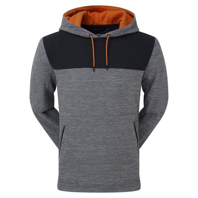 FootJoy Thermal Golf Hoodie Sweater - Charcoal Spacedye/Black/Orange