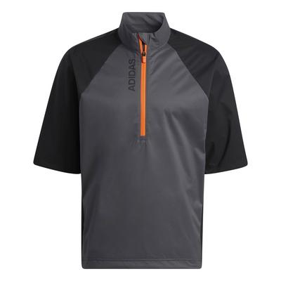 adidas Provisional Lightweight Short Sleeve Golf Rain Jacket - Black