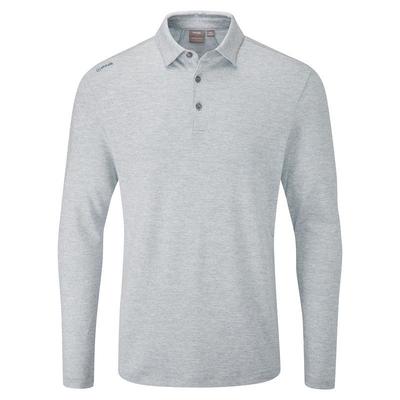Ping Angus Long Sleeve Golf Polo Shirt - Scuba Blue - thumbnail image 1