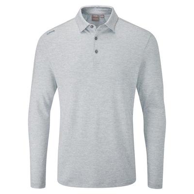 Ping Angus Long Sleeve Golf Polo Shirt - Scuba Blue