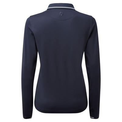 FootJoy Ladies Thermal Long Sleeve Golf Polo Shirt - Navy - thumbnail image 2