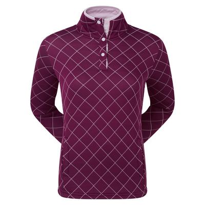 FootJoy Ladies Jersey Quilted Golf Mid Layer Sweater - Red - thumbnail image 1