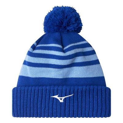 Mizuno Breathe Thermo Pom Pom Beanie Hat - Blue