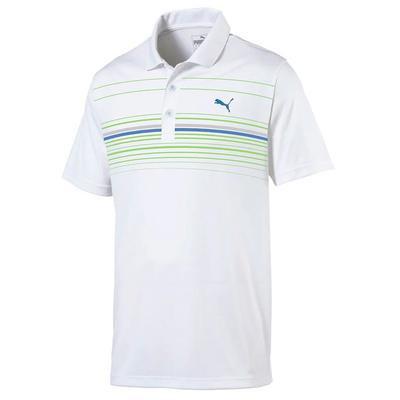 Puma MATTR Canyon Golf Polo - Bright White/Bright Cobalt