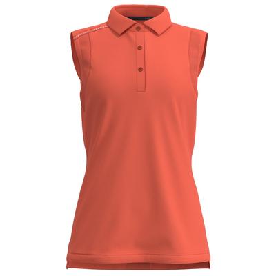 Forelson Stow Ladies Button Sleeveless Golf Polo Shirt - Coral - thumbnail image 1