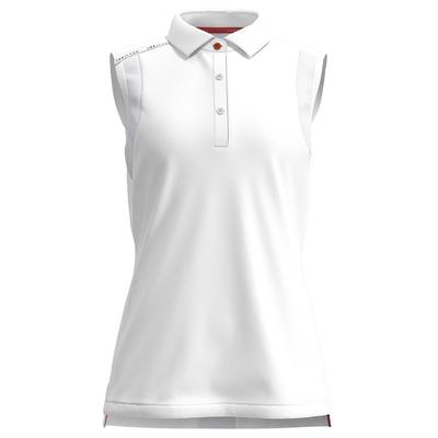 Forelson Stow Ladies Button Sleeveless Golf Polo Shirt - White - thumbnail image 1
