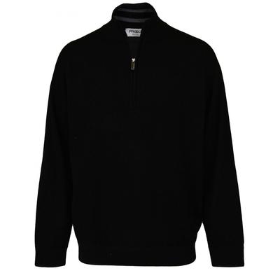 ProQuip Merino Lined Zip Neck Golf Sweater - Black