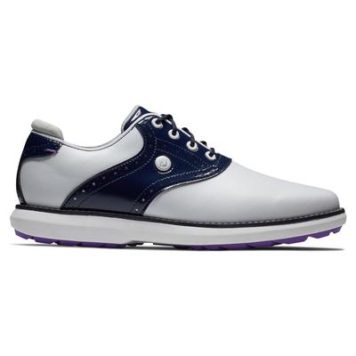 Footjoy Traditions Spikeless Women's Golf Shoe - White/Navy - thumbnail image 1