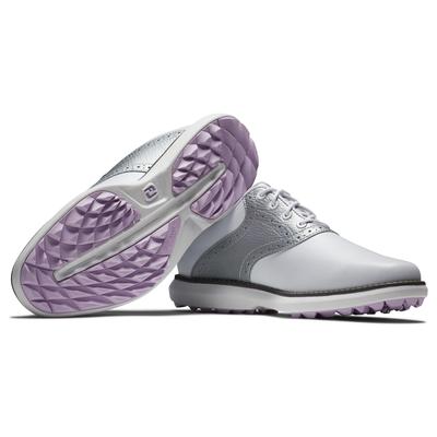 Footjoy Traditions Spikeless Women's Golf Shoe - White/Silver - thumbnail image 4