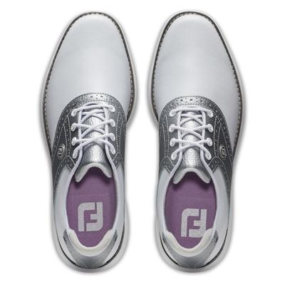 Footjoy Traditions Spikeless Women's Golf Shoe - White/Silver - thumbnail image 5