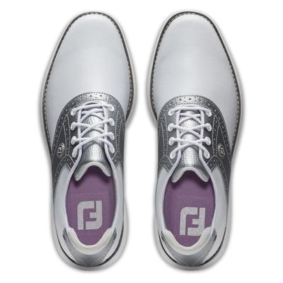 Footjoy Traditions Spikeless Women's Golf Shoe - White/Silver - thumbnail image 5