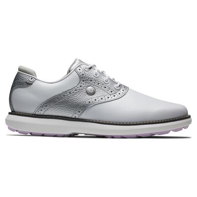 Footjoy Traditions Spikeless Women's Golf Shoe - White/Silver