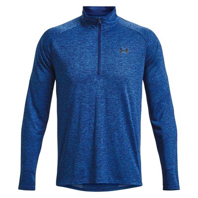Under Armour Tech 2.0 Half Zip Long Sleeve Golf Top - Blue Mirage