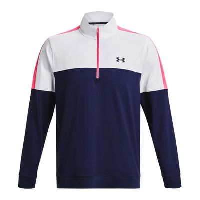 Under Armour UA Storm Midlayer Half Zip Golf Sweater - Midnight Navy/White
