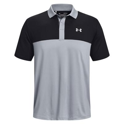 Under Armour Performance 3.0 Colourblock Golf Polo Shirt - Steel Grey - thumbnail image 1