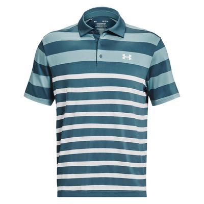 Under Armour Playoff 3.0 Stripe Golf Polo Shirt - Static Blue - thumbnail image 1
