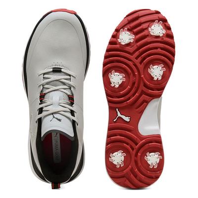 Puma Fusion Grip ST Golf Shoes -  Ash Grey/Puma Black/Candy Apple - thumbnail image 5
