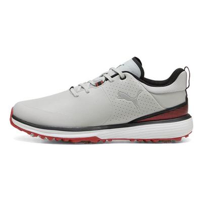 Puma Fusion Grip ST Golf Shoes -  Ash Grey/Puma Black/Candy Apple