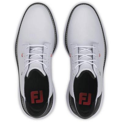 FootJoy Traditions Blucher Golf Shoes - White/Black/Red - thumbnail image 5