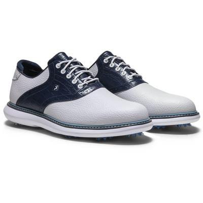 FootJoy Traditions Golf Shoes - White/Navy/Blue - thumbnail image 6