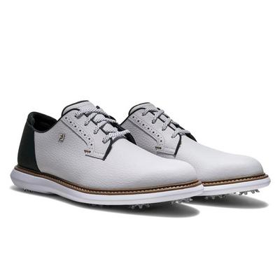 FootJoy Traditions Blucher Golf Shoes - White/Green - thumbnail image 5