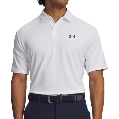 UA Matchplay Golf Polo Shirt - White/Pitch Grey