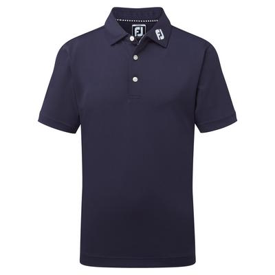 FootJoy Junior Stretch Pique Solid Golf Shirt - Navy
