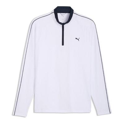 Puma Pure 3.0 1/4 Zip Golf Sweater - White Glow/Deep Navy
