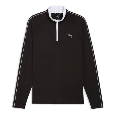 Puma Pure 3.0 1/4 Zip Golf Sweater - Puma Black/White Glow