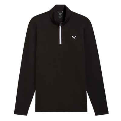 Puma Pure 3.0 Textured 1/4 Zip Golf Sweater - Puma Black/White Glow