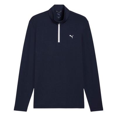 Puma Pure 3.0 Textured 1/4 Zip Golf Sweater - Deep Navy/White Glow