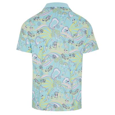 Original Penguin All Over 60's Heritage Print Golf Polo -  Tanager Turquoise - thumbnail image 2