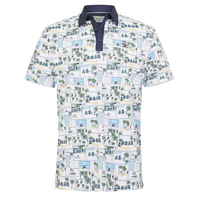 Original Penguin Beach Club Print Golf Polo Shirt - Bright White