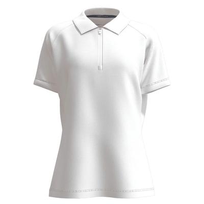 Forelson Blockley Ladies Short Sleeve Zip Polo - White - thumbnail image 1