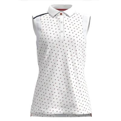 Forelson Buckland Ladies Button Sleeveless Polo Shirt - White