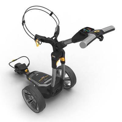 PowaKaddy CT6 GPS Gun Metal Electric Golf Trolley 2023 - Extended Lithium with FREE Powakaddy Cart Bag