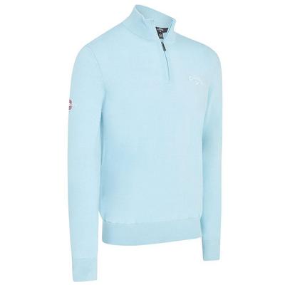 Callaway 1/4 Zip Merino Wool Tour Logo Golf Sweater - Arctic Paradise