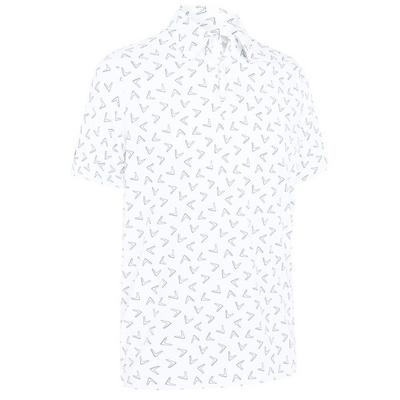 Callaway All Over Chev Print Golf Polo Shirt - Bright White - thumbnail image 1
