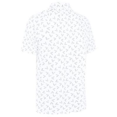 Callaway All Over Chev Print Golf Polo Shirt - Bright White - thumbnail image 2