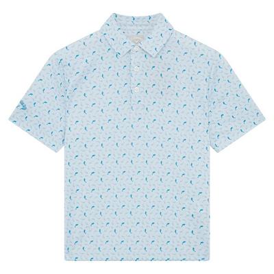 Callaway Junior Dolphin Print Golf Polo Shirt - Bright White - thumbnail image 1