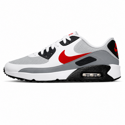 Nike Air Max 90 G Golf Shoes - White/Fire Red/Smoke Grey - thumbnail image 2