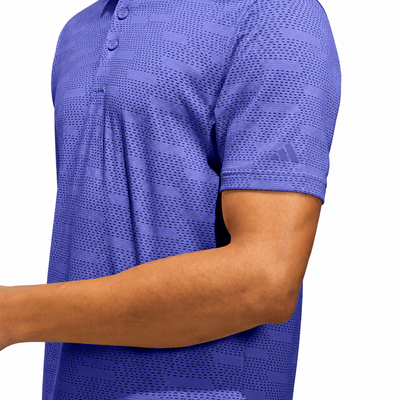 adidas Ultimate Jacquard Golf Polo Shirt - Dual Indigo - thumbnail image 6