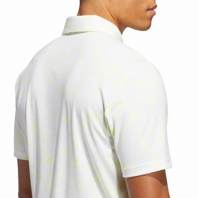 adidas Ultimate BTTR Print Golf Polo Shirt - Frozen Lemon - thumbnail image 6