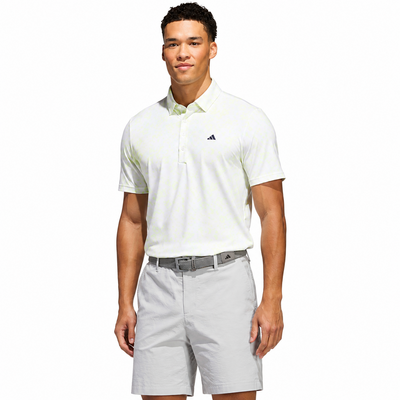 adidas Ultimate BTTR Print Golf Polo Shirt - Frozen Lemon - thumbnail image 2