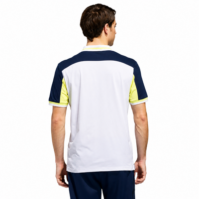 adidas BTC Twistknit Golf Polo Shirt - White/Frozen Lemon - thumbnail image 3